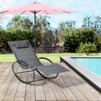 Ligstoel schommelstoel 153x63x80,5 cm donkergrijs set van 2, Tuin en Terras, Ligbedden, Verzenden, Nieuw