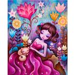 Diamond Painting Set - Jonge Vrouw in Jurk Tussen Bloemen &, Ophalen of Verzenden, Nieuw