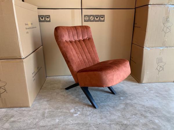Veiling - Fauteuil Denzi - Velours - Velvet - Koper - Bruin, Huis en Inrichting, Fauteuils, Nieuw