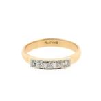 Gouden rijring met diamanten | 0,20 ct. (rosegouden ring), Sieraden, Tassen en Uiterlijk, Ringen, Gebruikt, Overige kleuren, 20 of groter