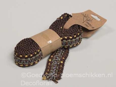 Jute lint band macrame donkerbruin 200cm. juteband, Huis en Inrichting, Woonaccessoires | Kunstplanten en Kunstbloemen, Nieuw