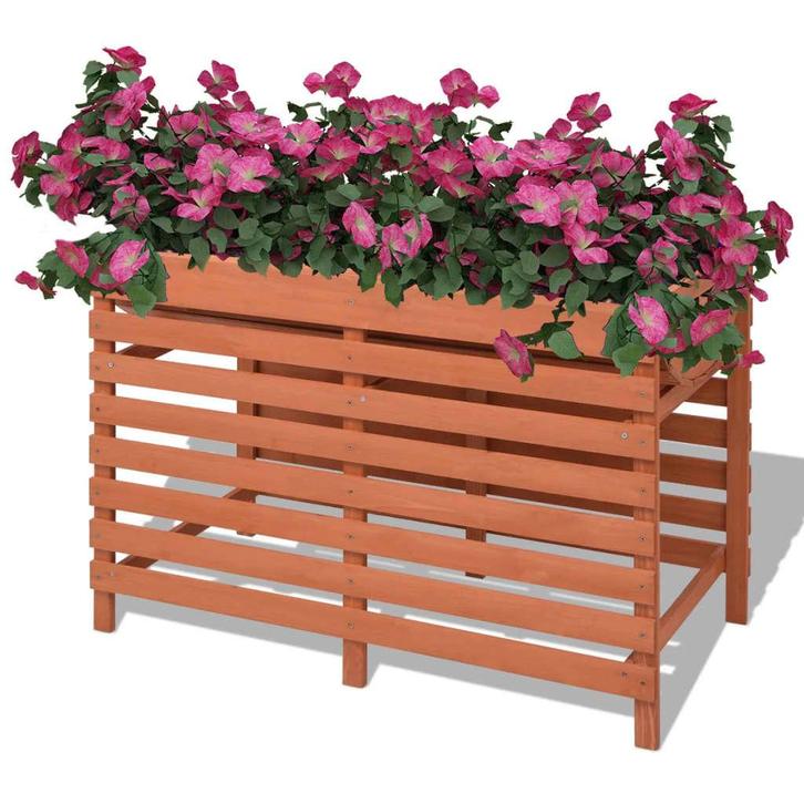 vidaXL Plantenbak 100x50x71 cm hout, Tuin en Terras, Bloembakken en Plantenbakken, 100 cm of meer, Nieuw, Hout, 60 cm of meer