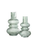 J-Line vaas Olga - glas - lichtgroen - large, Verzenden, Nieuw