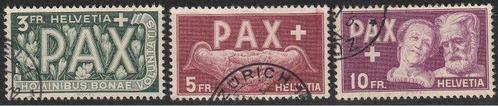 Zwitserland 1945 - Complete PAX serie. De 5 franc met attest, Postzegels en Munten, Postzegels | Europa | België