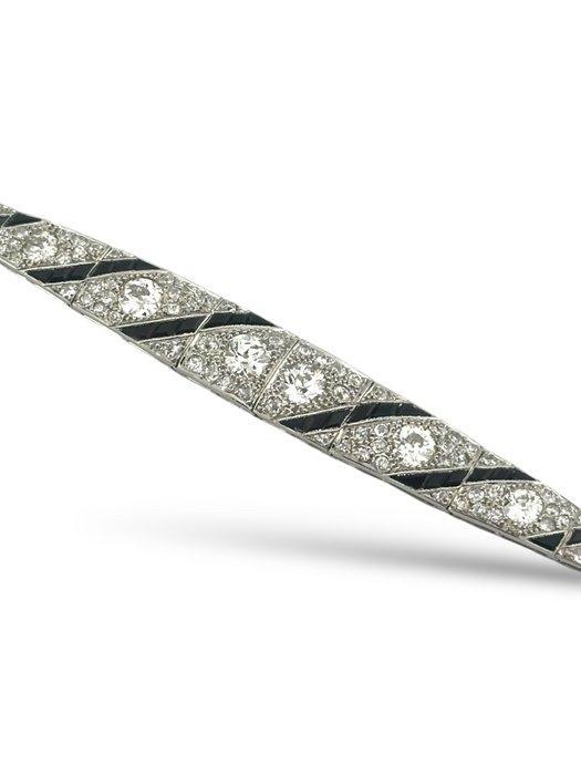 Armband - 18 karaat Witgoud, 18K witte goud Art Deco 6,0ct, Sieraden, Tassen en Uiterlijk, Armbanden