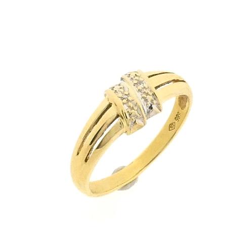 Gouden ring met diamant | 0,01 ct. (geelgoud, dames ring), Sieraden, Tassen en Uiterlijk, Ringen, Dame, Met edelsteen, Overige kleuren