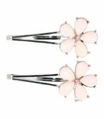 Haarspeld Schuifspeldjes Bloem Pastel Zilver Roze, Verzenden, Nieuw