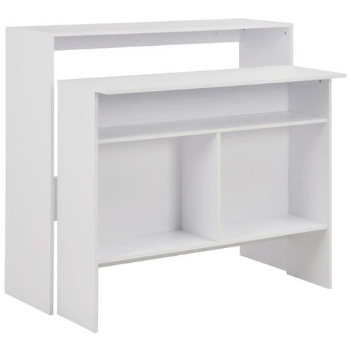 vidaXL Bartafel met 2 tafelbladen 130x40x120 cm wit, Huis en Inrichting, Tafels | Eettafels, Nieuw, Verzenden