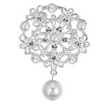 Fako Bijoux - Broche - Bloem Met Parels Bianca - 45x65mm -, Verzenden, Nieuw