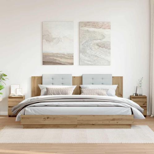 vidaXL Nachtkastjes 2 st 30x30x40cm bewerkt hout artisanaal, Huis en Inrichting, Slaapkamer | Nachtkastjes, Nieuw, Hout, Verzenden
