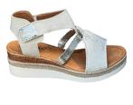 Trendy Zomers Sleehak Wit/Silver, Kleding | Dames, Schoenen, Ophalen of Verzenden, Nieuw, Wit, Sandalen of Muiltjes