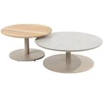 Sara set loungetafels central pole 65 cm en 80 cm latte, Tuin en Terras, Tuintafels, Ophalen of Verzenden, Nieuw