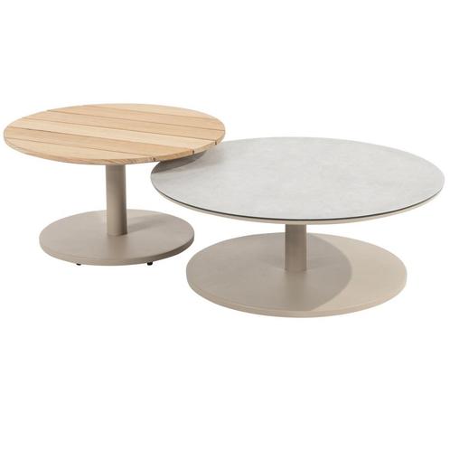 Sara set loungetafels central pole 65 cm en 80 cm latte, Tuin en Terras, Tuintafels, Nieuw, Ophalen of Verzenden
