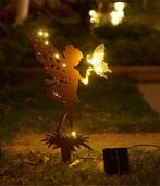 Solar Tuinsteker - Fairy with Butterfly - 50 cm, Zonne-energie, Staal, Verzenden, Minder dan 50 watt