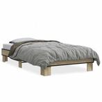 Bedframe hout/metaal 100x200 | Gebruikt | 60% Korting, Huis en Inrichting, Slaapkamer | Bedden, 100 cm, Eenpersoons, Bruin, Nieuw