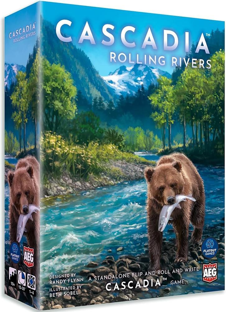 Cascadia - Rolling Rivers | AEG spellen - Dobbelspellen, Hobby en Vrije tijd, Gezelschapsspellen | Bordspellen, Nieuw, Verzenden