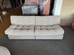 2 Elementen bank Corso stof bruin taupe actieprijs meubels, Ophalen, 75 tot 100 cm, Rechte bank, Stof