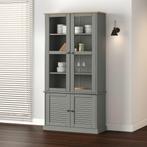 vidaXL Vitrinekast VIGO 85x35x170 cm massief grenenhout, Verzenden, Nieuw, 50 tot 100 cm, 25 tot 50 cm
