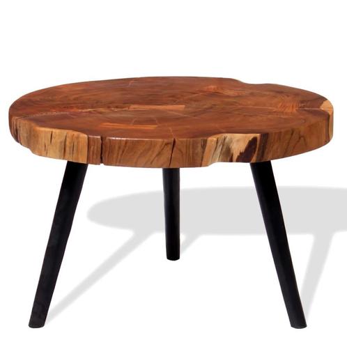 vidaXL Salontafel boomstam (55-60)x40 cm massief acaciahout, Huis en Inrichting, Tafels | Salontafels, Nieuw, 50 tot 100 cm, Overige houtsoorten