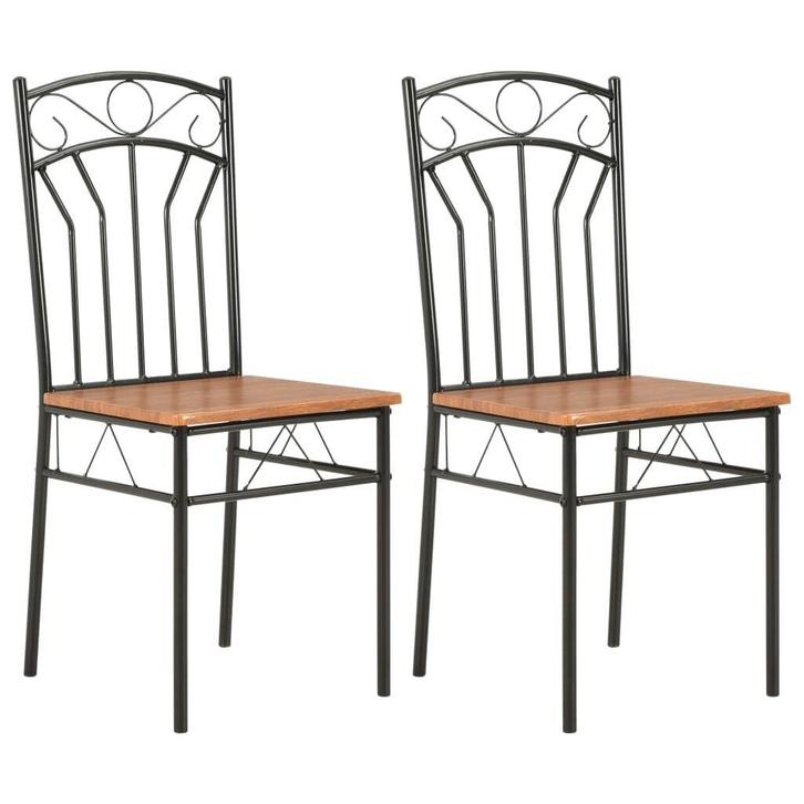 Eetkamerstoelen 2x MDF bruin | OP = OP | Industriele Look, Huis en Inrichting, Stoelen, Twee, Bruin, Nieuw, Ophalen of Verzenden