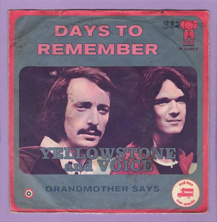 Yellowstone And Voice – Days To Remember / Grandmother Says, Cd's en Dvd's, Vinyl Singles, Ophalen of Verzenden