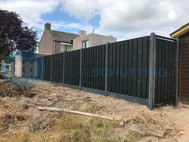 Zwart gecoate tuinschermen vanaf €125,- hout beton schutting, Tuin en Terras, Schuttingen, 1 tot 2 meter, Nieuw, Hout