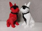 Beeld, set of 2 bulldogs with sunglasses red and white - 35