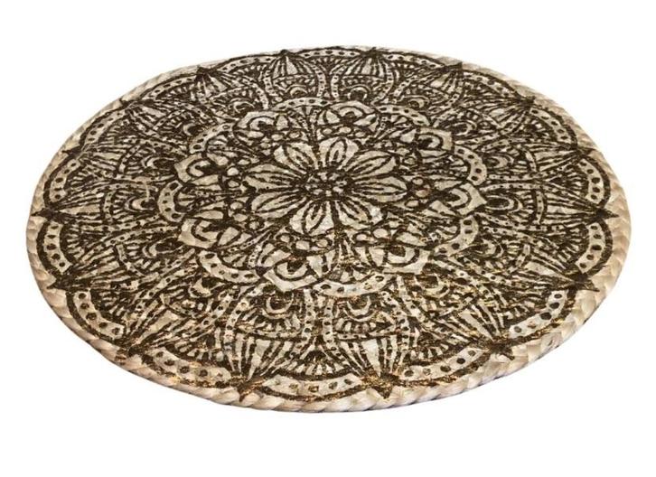 Wanddecoratie Lotus Jute koper 38 cm, Tuin en Terras, Tuinwanddecoratie, Verzenden