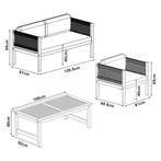 Tuinset Cannole 4-delig houtkleurig en beige casa.pro, Tuin en Terras, Tuinsets en Loungesets, Verzenden, Nieuw