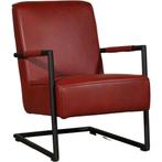 Leren fauteuil Lodge - Granada Rouge (rood), Industrieel, Modern, Scandinavisch, Nieuw, Ophalen of Verzenden, 50 tot 75 cm
