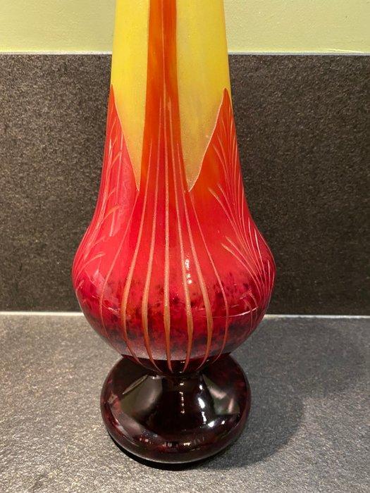 Verreries Schneider - Vaas - feuilles de tabac - Glas - Le, Antiek en Kunst, Antiek | Glas en Kristal