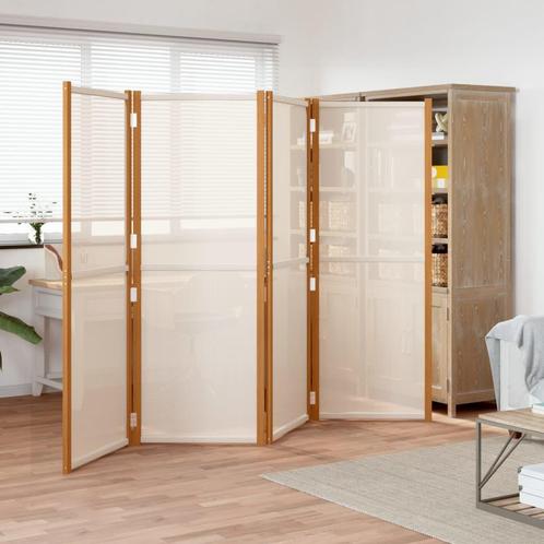 vidaXL Kamerscherm met 4 panelen 280x180 cm crèmewit, Huis en Inrichting, Woonaccessoires | Kamerschermen, Nieuw, Verzenden