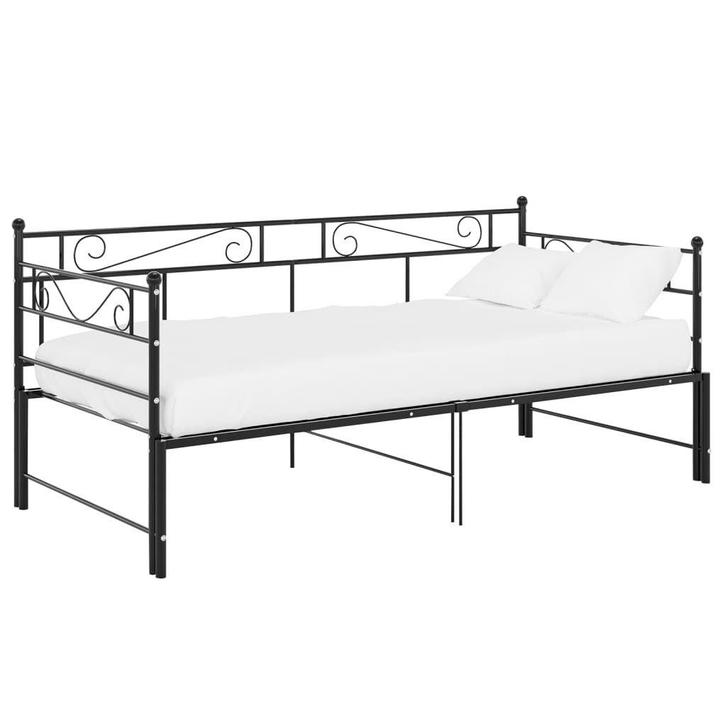 Uittrekbaar bed 90x200 metaal | Laatste Stuk!, Huis en Inrichting, Slaapkamer | Bedden, 90 cm, 200 cm, Verstelbaar, Zwart, Nieuw