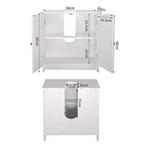 Smalle Witte Badkamerkast 60x30x58 cm – Praktische Onderkast, Huis en Inrichting, Verzenden, Nieuw