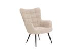 Moderne fauteuil SCANDINAVIA champagne grijs Boucle met, Huis en Inrichting, Fauteuils, Ophalen of Verzenden, Nieuw