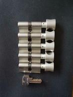5 Gelijke knopcilinders 60mm skg** met 6 genummerde sleutels, Ophalen of Verzenden, Nieuw, Koper of Messing, Slot