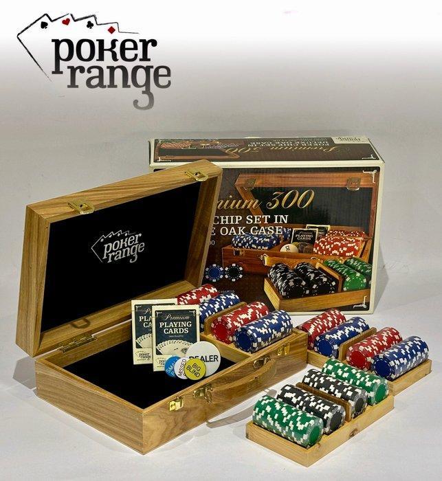 Pokerset - Vintage Poker Chip Set in Deluxe Eiken (Oak), Antiek en Kunst, Antiek | Overige Antiek