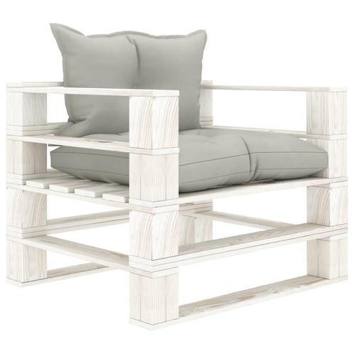vidaXL Tuinbank met taupe kussens pallet hout, Tuin en Terras, Tuinsets en Loungesets, Nieuw, Hout, Verzenden