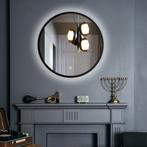LED spiegel rond met zwart metalen frame - 1000mm, Huis en Inrichting, Woonaccessoires | Spiegels, Ophalen of Verzenden, Nieuw
