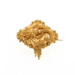 Gouden broche van filigrain techniek | Vintage/antiek, Ophalen of Verzenden, Gebruikt, Overige kleuren, Goud