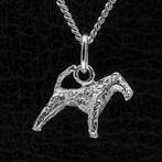 Zilveren Lakeland terrier met staart ketting hanger - klein, Verzenden, Nieuw
