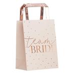 Roze Uitdeeltasjes Team Bride 27cm 5st, Hobby en Vrije tijd, Feestartikelen, Verzenden, Nieuw