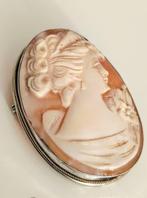 Zonder Minimumprijs - Cameo Zilver, Shell - C.1890, Sieraden, Tassen en Uiterlijk, Antieke sieraden