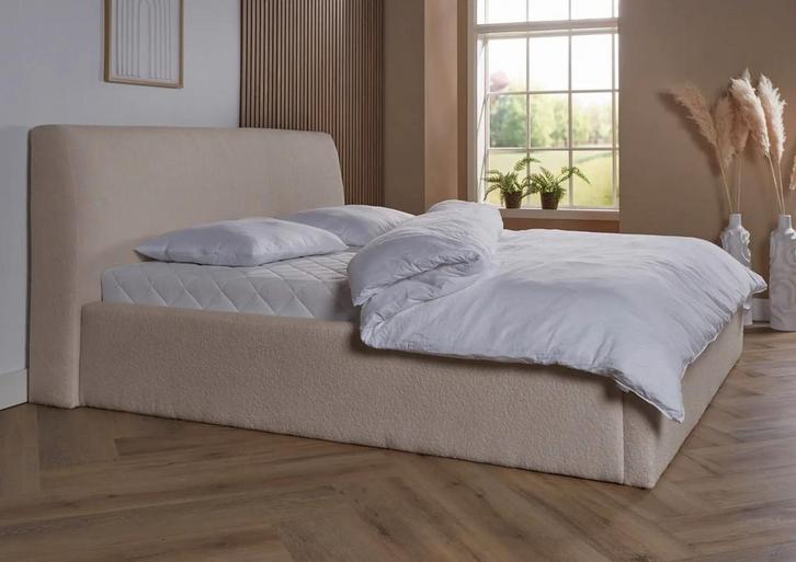 ACTIE! Bedframe Palma 160 200 Beige, Huis en Inrichting, Slaapkamer | Boxsprings, 160 cm, 200 cm, Beige, Tweepersoons, Nieuw, Verzenden