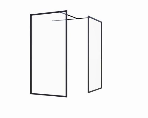 Douchewand 2 zijwanden Enzo Helder glas Mat Zwart, Doe-het-zelf en Verbouw, Sanitair, Verzenden