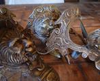 sculptuur, leoni 4 bocche biliardo - 18 cm - Brons