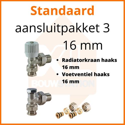 Eco 4 Standaard aansluitpakket 3 t.b.v. 16 mm buis, Doe-het-zelf en Verbouw, Verwarming en Radiatoren, Radiator, Nieuw, Hoog rendement (Hr)