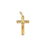 Gouden hanger van een kruis met corpus (religieus), Ophalen of Verzenden, Gebruikt, Goud, Overige merken