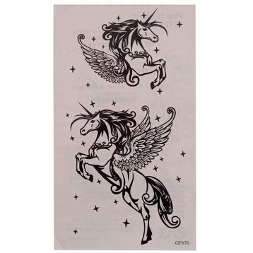 Plaktatoeage - Neptattoo - Eenhoorn/Unicorn & Sterren - Zwar beschikbaar voor biedingen