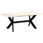 vidaXL Eettafel 180x90x75 cm massief mangohout wit, Huis en Inrichting, Tafels | Eettafels, Verzenden, Nieuw